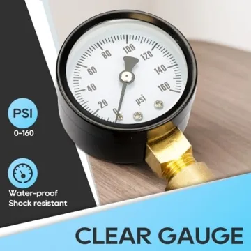 Adjustable RV Water Pressure Regulator with Gauge and Filter
