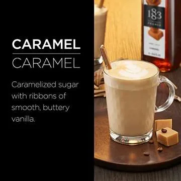 1883 Caramel Syrup - Flavored Syrup for Hot & Iced Beverages, Rich, Full-Bodied Taste, All-Natural - Gluten-Free, Vegan, Non-GMO, Kosher, Preservative-Free, Made in France | Plastic Bottle 1 Liter (33.8 Fl Oz)