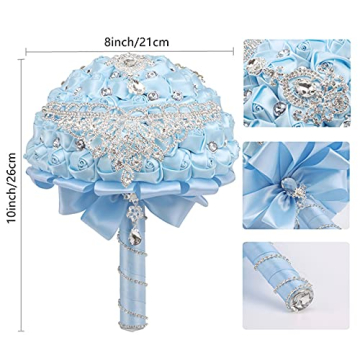 Elegant Handmade Bridal Bouquet with Rhinestones