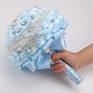 Elegant Handmade Bridal Bouquet with Rhinestones