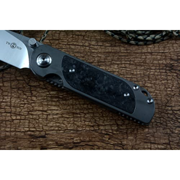 Twosun Folding Knife with Titanium Carbon Fiber Handle