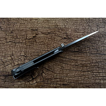 Twosun Folding Knife with Titanium Carbon Fiber Handle