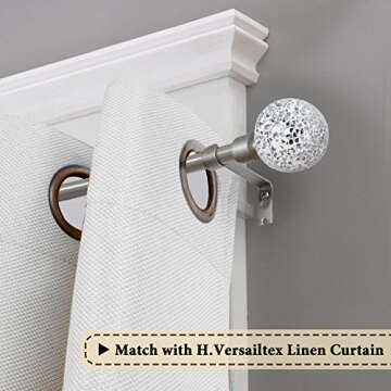 H.VERSAILTEX Window Curtain Rods for Windows 28 to 48 Inches Adjustable Decorative 3/4 Inch Diameter...