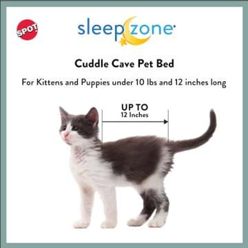 SPOT Sleep Zone Cuddle Cave - Cat Cave Bed for Indoor Cats and Mini Dogs, Durable, Comfortable, Wash...