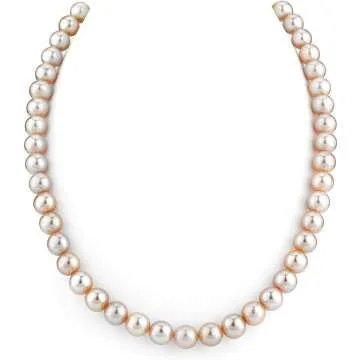 Stunning 14K Gold Pink Freshwater Pearl Necklace