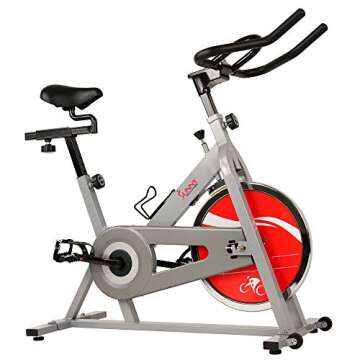 Sunny Health & Fitness Indoor Cycling Spin Bike - Adjustable & Durable