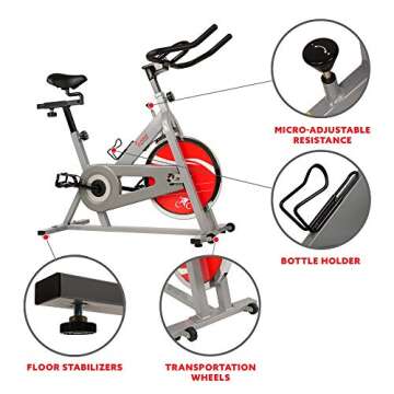 Sunny Health & Fitness Adjustable Indoor Cycling Spin Bike