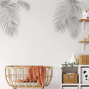 Mr. Kate RoomMates RMK5063SLM Tropical Shadow Palm Frond Peel and Stick Wall Decals , Grey