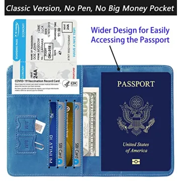 RFID Blocking Passport Holder Travel Essentials Leather Case