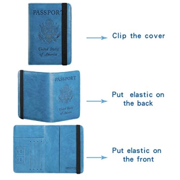 RFID Blocking Passport Holder Travel Essentials Leather Case