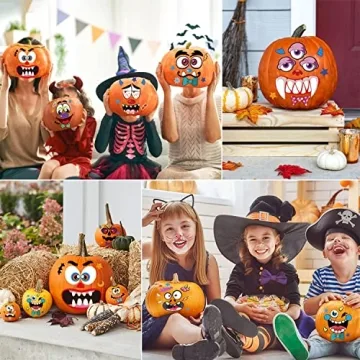 Runleo Pumpkin Decorating Stickers Kit for Kids Fun