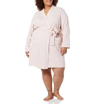 Amazon Essentials Women's Lightweight Waffle Mid-Length Robe (Available in Plus Size), Pale Pink, XX-Large