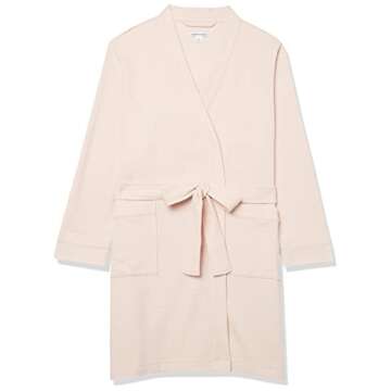Amazon Essentials Women's Lightweight Waffle Mid-Length Robe (Available in Plus Size), Pale Pink, XX-Large
