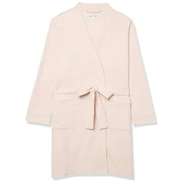 Amazon Essentials Women's Lightweight Waffle Mid-Length Robe (Available in Plus Size), Pale Pink, XX-Large
