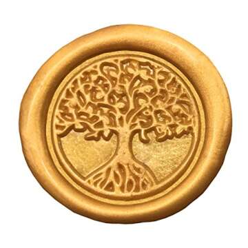 Gold Wax Seal Beads Set - 150 Octagon Kit with Spoon & Candles