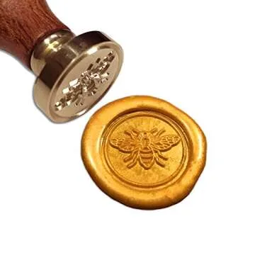 Gold Wax Seal Beads Set - 150 Octagon Kit with Spoon & Candles