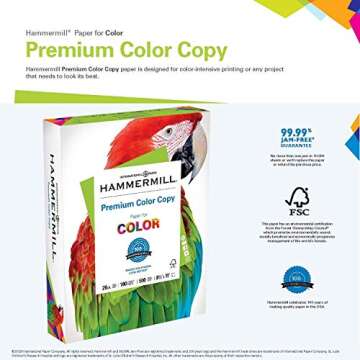 Hammermill Premium Color Copy Paper - 8.5 x 11, 28lb, 100 Bright, 500 Sheets