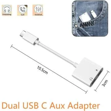 iPhone 15 USB C Headphone and Charger Adapter 2-Pack