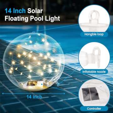 Numiko Solar Floating Pool Lights - Eco-Friendly & Bright
