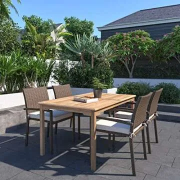 Amazonia Maliana Teak Dining Table for Patio & Indoors