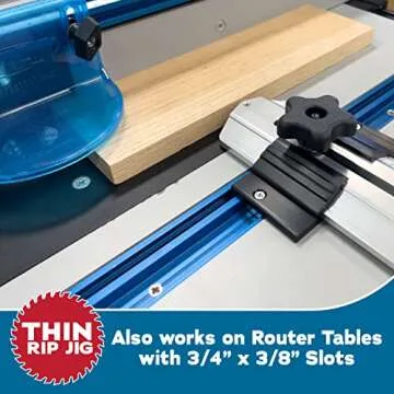 Peachtree Woodworking Supply Thin Rip Jig Table Saw Jig for Making Repetitive Narrow Strip Cuts on Table Saws with 3/4" x 3/8" Miter Slots •Also Works with Many Router Tables and Band Saws