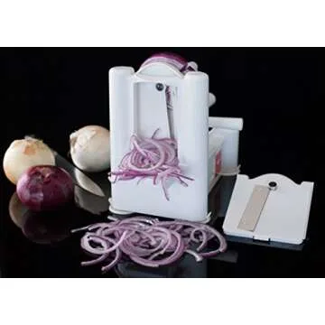 Paderno World Cuisine 6-Blade Vegetable Slicer / Spiralizer, Counter-Mounted and includes 6 Differen...