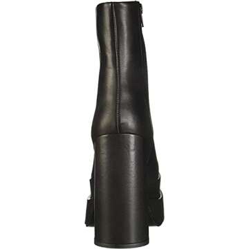 Steve Madden Women's Cobra Fashion Boot, Black Leather, 7