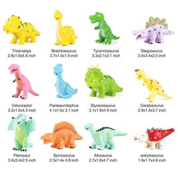Bath Toys for Toddlers 1-3, Baby Dinosaur Bath Toy No Holes Bathtub Toys 12 PCS Soft Baby Pool Toys for Boys, Girl