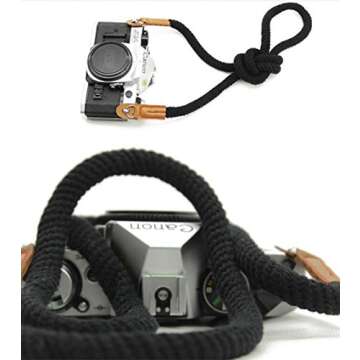 Turpro Soft Cotton with Leather Camera Shoulder Strap (Black)