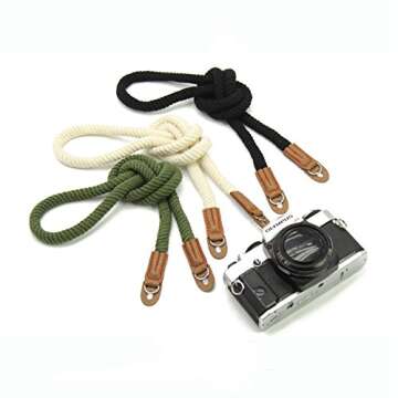 Turpro Soft Cotton with Leather Camera Shoulder Strap (Black)