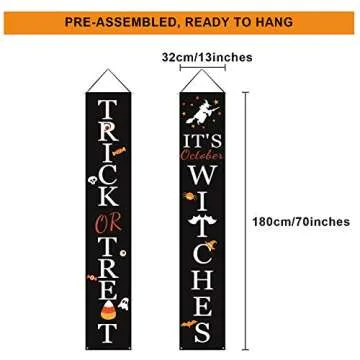 DAZONGE Halloween Hanging Banners for Indoor Outdoor Decor
