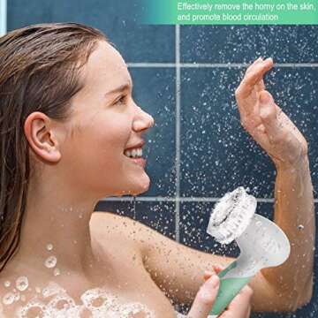 Facial Cleansing Brush - Waterproof Face Scrub Brush with 4 Brush Heads, Face & Body Cleanser Brush for Deep Cleansing, Electric Face Scrubber Exfoliator - Gentle Exfoliating, Blackhead Removing