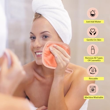 HOMEXCEL Makeup Remover Cloths 12 Pack - Soft and Reusable