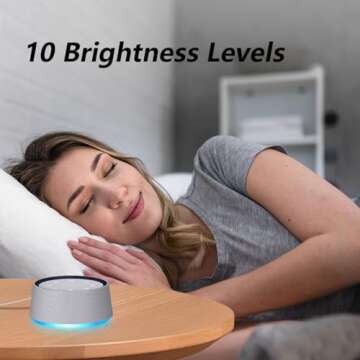 LazyNight Brown Noise Sound Machine White Noise Machine with 30 Soothing Sounds for Sleep 12 Colors Night Light for Baby Adults Kids Sleep Machines 36 Volume Levels 5 Timers for Home Office Travel