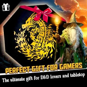 Fantasydice-Chromatic Dragon -with Roll or Die Artwork Dice Tray - 9" Octagon with Lid and Dice Staging Area- Holds 5 Sets of Dice(7 / Standard) for All Tabletop RPGs Like D&D, Call of Cthulhu