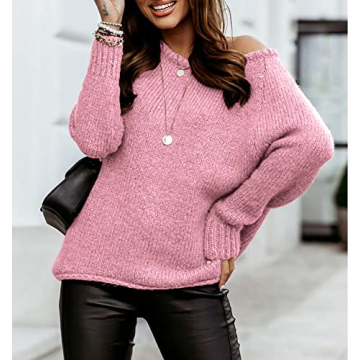 BTFBM Women Fall Sweater Soft Ribbed Knitted Oversized Jumper