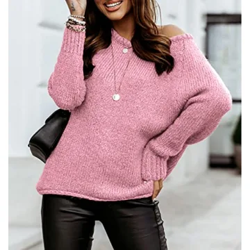 BTFBM Women Fall Sweater Soft Ribbed Knitted Oversized Jumper