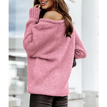 BTFBM Women Fall Sweater Soft Ribbed Knitted Oversized Jumper