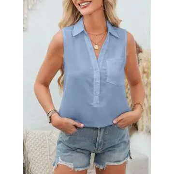 Elegant BLENCOT Women's V Neck Summer Blouse - Dressy & Casual