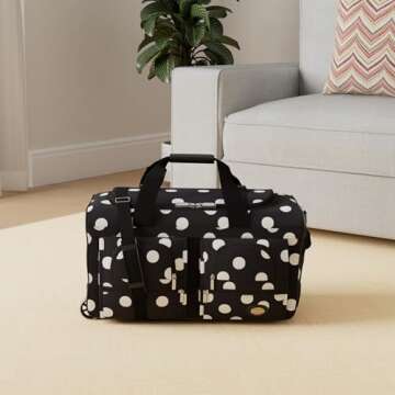 Rockland Rolling Duffel Bag, BLACKDOT, 22"