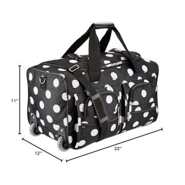 Rockland Rolling Duffel Bag, BLACKDOT, 22"
