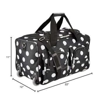 Rockland Rolling Duffel Bag, BLACKDOT, 22"