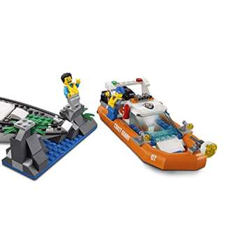 LEGO City 60168 Sailboat Rescue Building Toy With Boats That Really Float. Includes: Coast Guard Rescue Boat, Sailboat, Rock Island, 2 Minifigures, 1 Shark Minifigure. 195 Pieces. Item: 6174681.