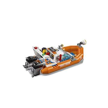 LEGO City 60168 Sailboat Rescue Building Toy With Boats That Really Float. Includes: Coast Guard Rescue Boat, Sailboat, Rock Island, 2 Minifigures, 1 Shark Minifigure. 195 Pieces. Item: 6174681.