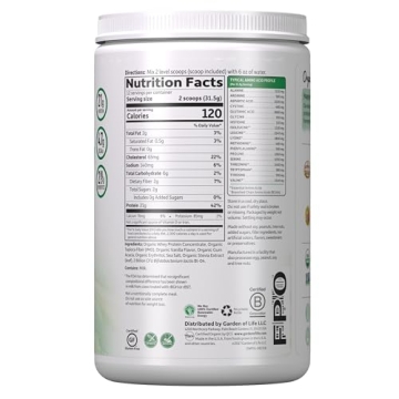 Garden of Life Grass Fed Whey Protein Powder - Vanilla Flavor