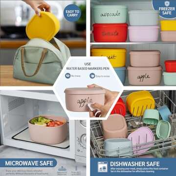 ISSEVE 12Pcs/Set Nesting Silicone Food Storage Containers with Lids, BPA Free Reusable Meal Prep Silicone Containers Airtight, Freezer Dishwasher Safe (33.8oz, 20oz, 10oz, 6.7oz, 1.3oz) (Pink)