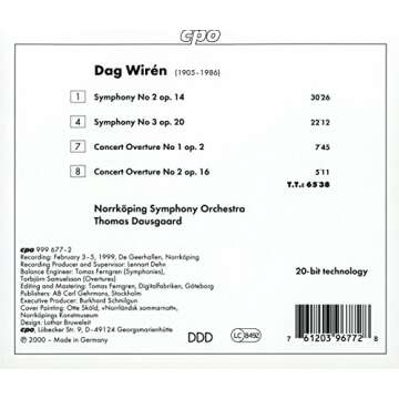 Wirén: Symphonies Nos 2 & 3 / Concert Overtures Nos 1 & 2 – An Orchestral Masterpiece
