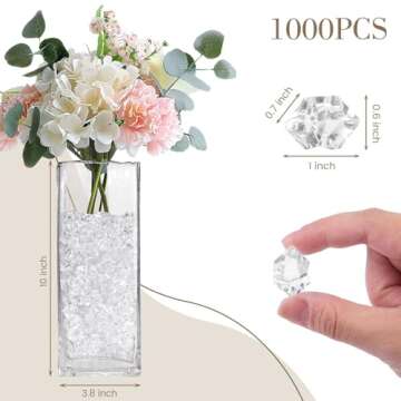DomeStar Fake Ice Rocks - 1000 Acrylic Ice Cubes