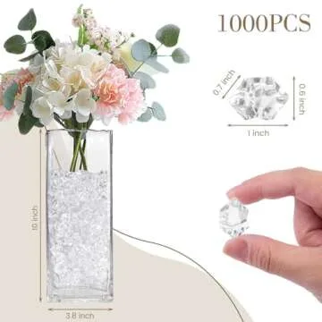 DomeStar Fake Ice Rocks - 1000 Acrylic Ice Cubes