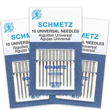 Schmetz Universal Sewing Machine Needles - Size 80/12 - 30 Durable Needles